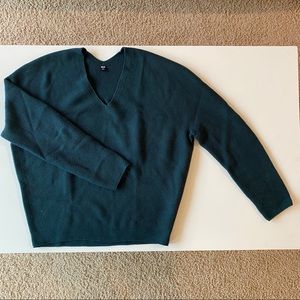 Soft Knit Cotton Oversized V-Neck Sweater